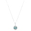 Saffron 1.0 Carat TW Turquoise Moissanite Halo Pendant Sterling Silver Necklace