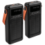 Paquete de 2: Letscom Power Bank Solar 30,000 mAh con Cables Integrados