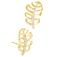 Savvy Cie Gold Plated Cubic Zirconia Leaf Earrings
