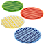 Temp-Tations 4-Piece Striped Glass Dessert Plates (8")