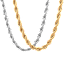 Steeltime Men's Stainless Steel & 18K Gold Plated Rope Chain Necklace Set