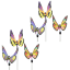 Exhart Set of 6 Solar Large Fabric Butterfly Garden Stake with LEDs