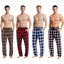 4-Pack: Nextex Mens Cotton Knit Flannel Plaid Pajama Pants