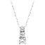 Gemstone Brilliance Lab Created White Sapphire 3-Stone Drop Pendant Necklace