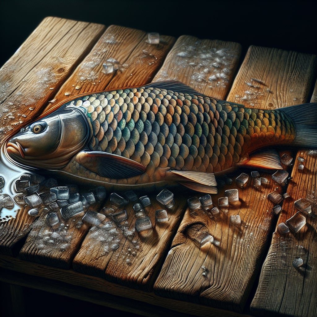 howme an inadequately stored carp (melting ice cubes)