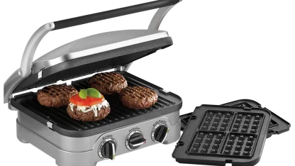 Cuisinart 5-Function Griddler with Safety Gloves & Cleaning Cloth - Open Box