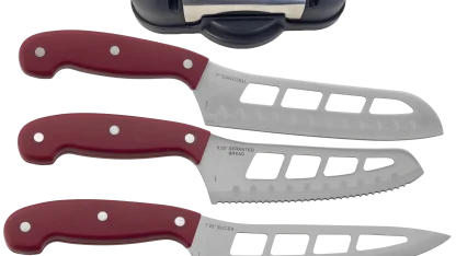 Mad Hungry 4-Piece Air Blade Knife Set with Knish Knife Sharpener