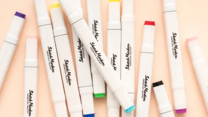 American Crafts Dual Tip 80-Piece Sketch Alcohol Marker Set in Storage Case