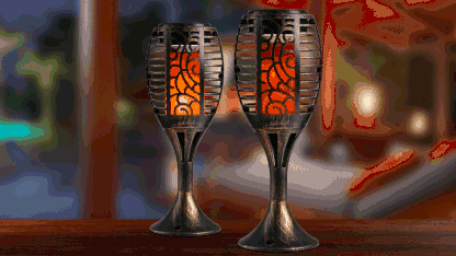 2-Pack: iZoom Flickering Flame Torches with Stand