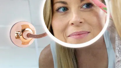 Pop Sonic LED 7x Adjustable Magnification White Vanity Mirror