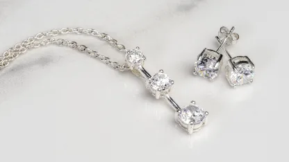 2.5 Carat Cubic Zirconia Necklace with Matching Earrings