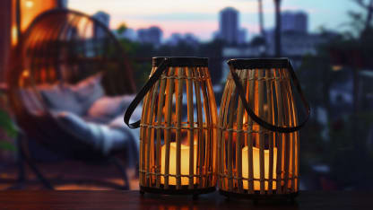 2-Pack: Lark And Meadow 18" Bamboo Lantern with Candle