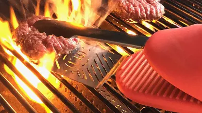 Flippin' Boss All-In-One Stainless Spatula, Tong & Heat Resistant Silicone Glove