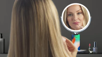 Sharper Image SpaStudio 8” LED Vanity Mirror with Wireless Charging Pad