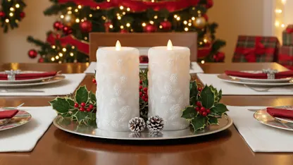 Luminara Martha Stewart 2-Piece Flameless 6" Pinecones and Evergreen