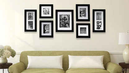 Gallery Perfect 7-Piece Black Wood Photo Frame Gallery Kit