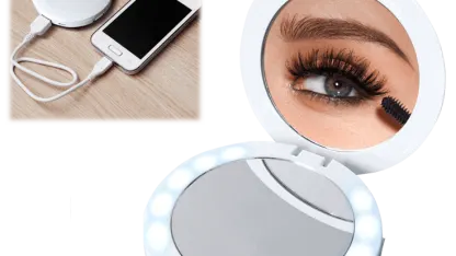 Nubrilliance Compact LED Mirror with Built In 3000 mAh Power Bank