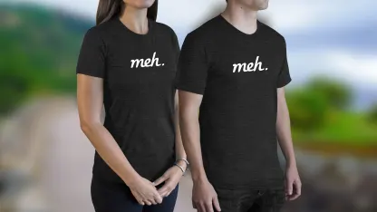 Meh Logo (Giant or Normal-Sized) on a Tri-Blend Shirt