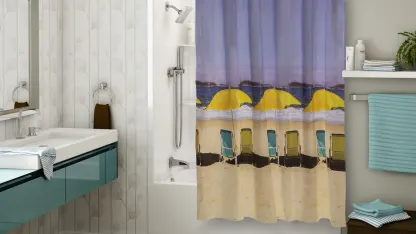 4-Pack: Beach Front Photoreal PEVA Shower Curtains
