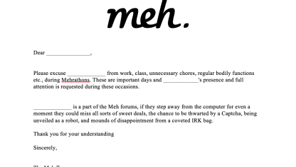 Need some time off for your Mehrathon?