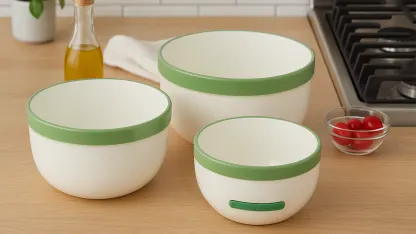 Carla Hall 3-Piece Sweet Heritage Microwavable Nesting Stoneware Mixing Bowls