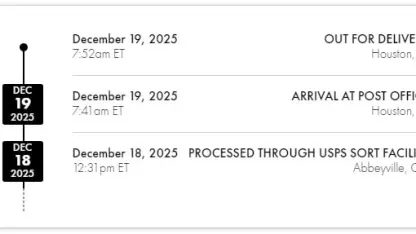 Weird package tracking may be wrong.
