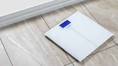 Letsfit Ultra Slim Tempered Glass Digital Body Weight Scale w Tape Measure