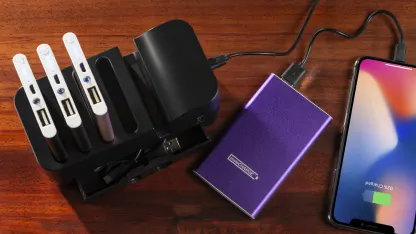 InstaCharge Grab-N-Go 4-PACK of 4600 mAh Power Banks w/Charging Base