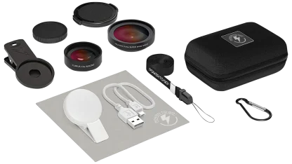 Power to Go 11-Piece Pro Lens Kit with LED Light and Travel Case
