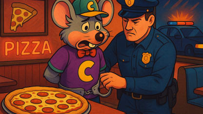 We know the pizza is meh, but arrest Chucky Cheese?