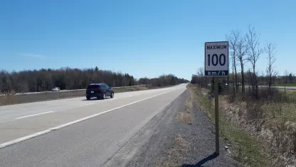 The speed limit on the highway: