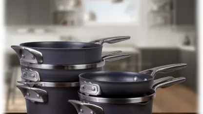 Calphalon Premier Space-Saving 8-Piece Hard-Anodized Nonstick Cookware Set