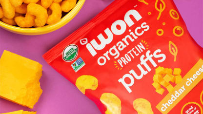 24-Pack: Iwon Organics Protein Cheddar Puffs