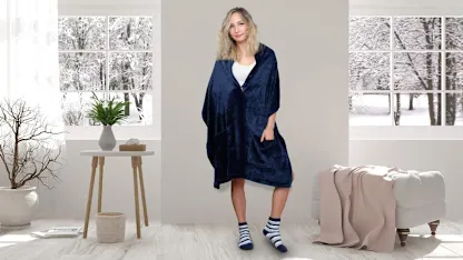 Pick-Your-2-Pack: Chic Home Snuggle Robe Wearable Blanket and Sock Set