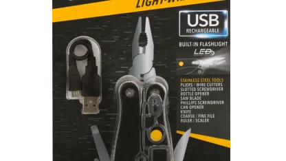 Life Gear 12-in-1 Multi-Tool with Rechargeable LED Flashlight