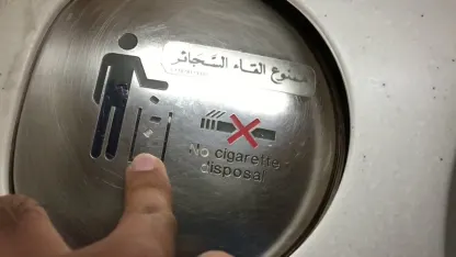 Using the bathroom on the plane: