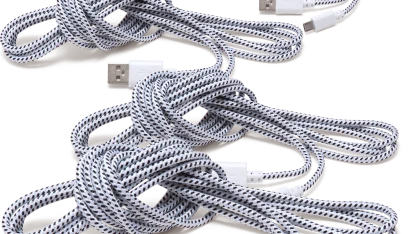 4-Pack 10ft Bungee Micro USB or Lightning Cables