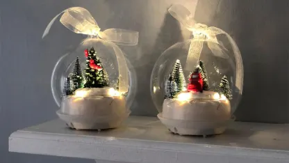 2-Pack: Winter Lane Tabletop Musical LED Ornaments with Rotating Scene & Timer