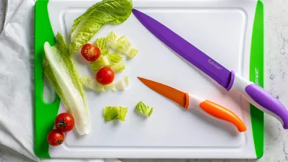 2-Pack: EatNeat Knife Set with Cutting Board & Knife Sharpener