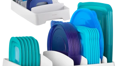 2-Piece StoraLid Food Container Lid Organizer Set (1 Large, 1 Small)