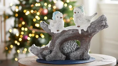 Kringle Express Branch with Two Birds Figure (20" x 13.5" x 7")