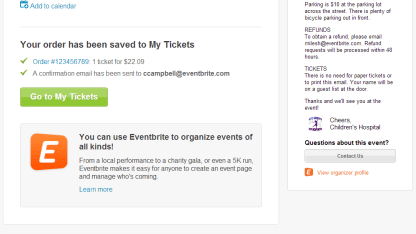 Order confirmation email?