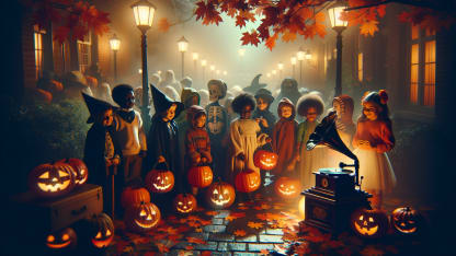 Halloween tip.  Easy background music.