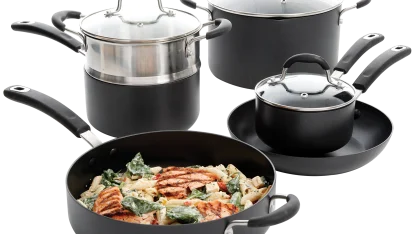 Oster Brawley 10-Piece Non-Stick Hard Anodized Aluminum Cookware Set