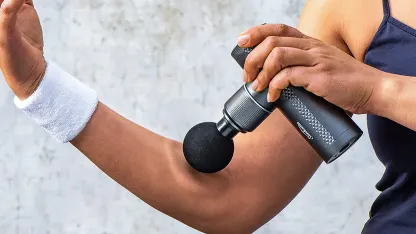 Sunbeam Mini Brushless Massage Gun with 4 Attachments