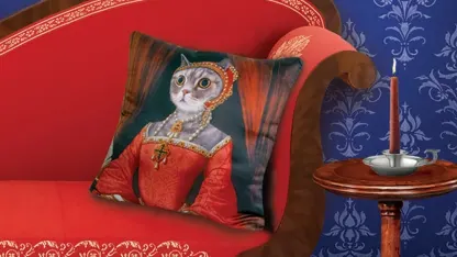 Renaissance Kitty Pillow Cover