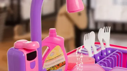 Toy Chef Unicorn Wash Up Kitchen Sink with Color Changing Plates