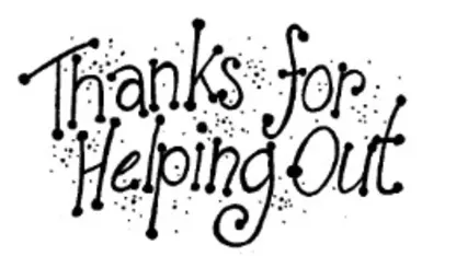 Thanks for helping out