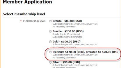 Membership - Is It Pro-Rated?