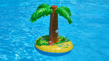 Inflatable Palm Tree Island with 4 Plastic Cup Holders